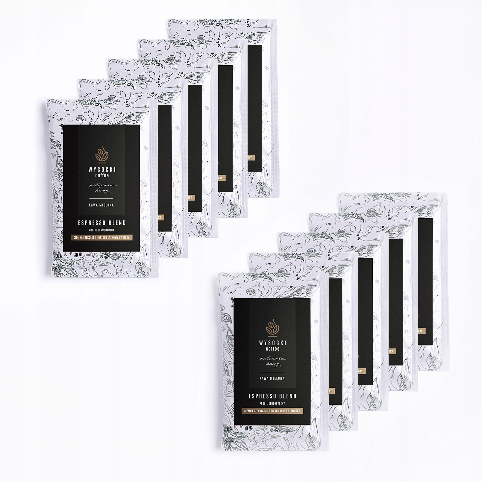 Levně Espresso Blend Káva Sáček Arabica A Mletá Robusta 70 g x 10 kusů