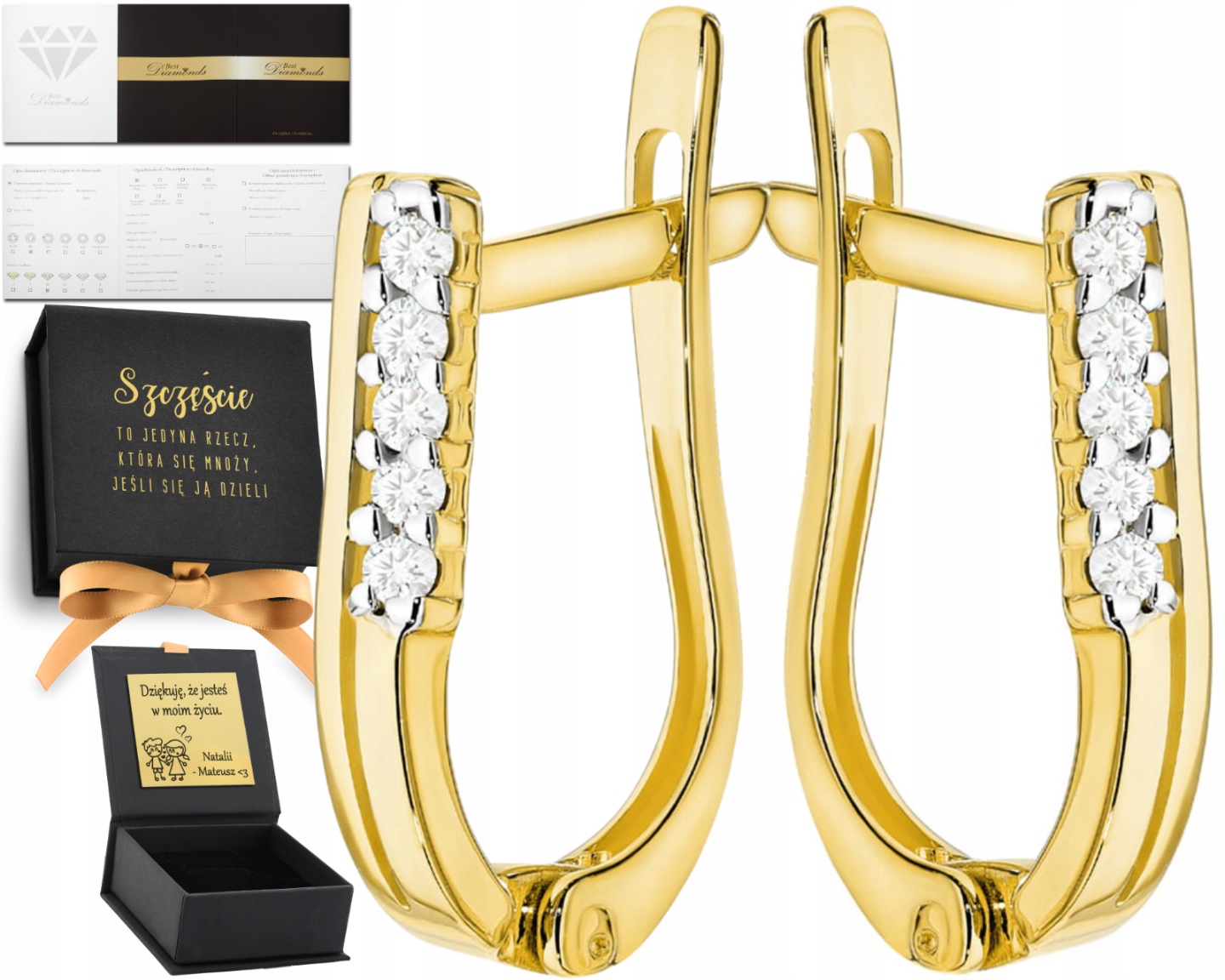 Zlaté Náušnice S Brilianty Na Anglickém Zapínání