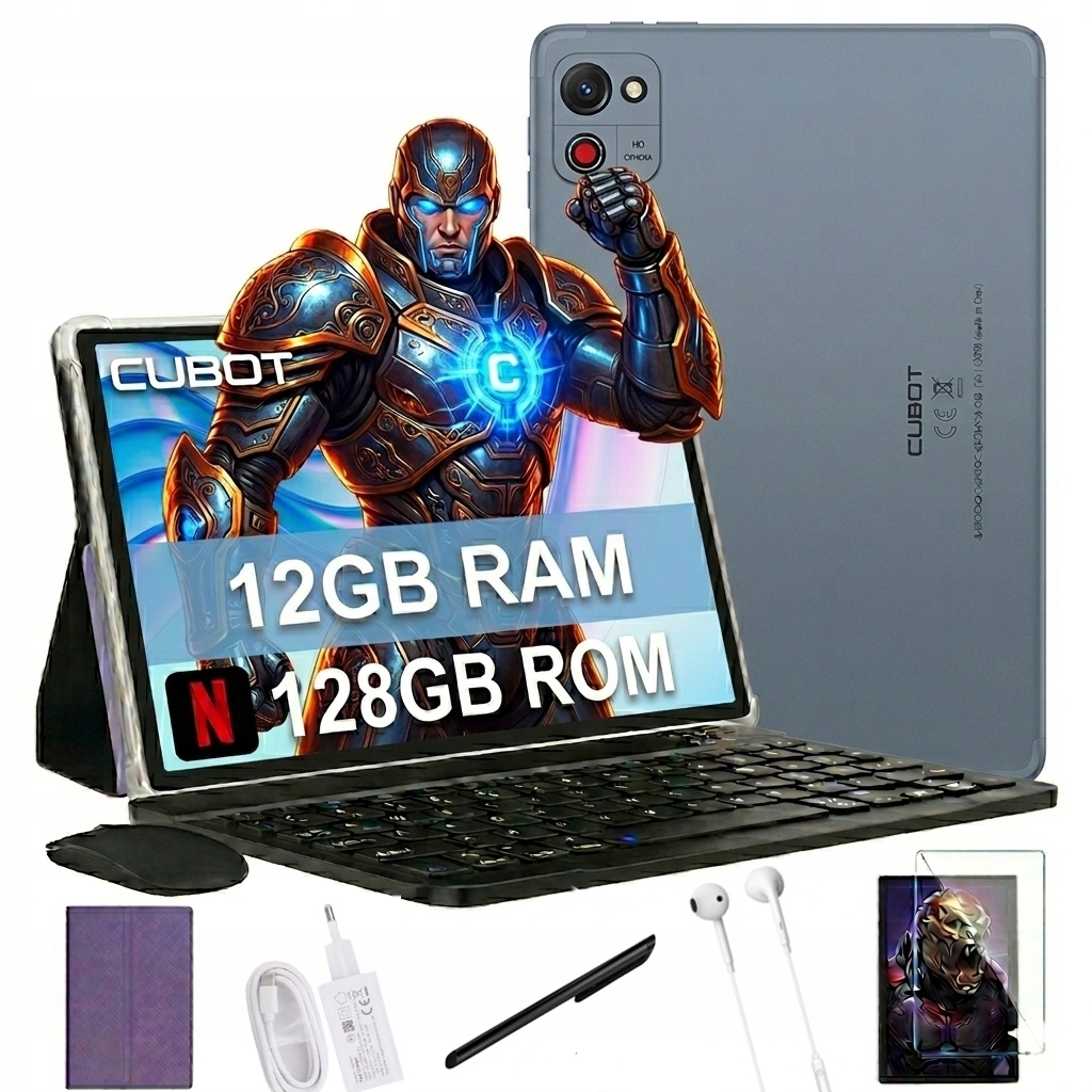 Cubot Tablet Tab 65 10,1" Hd+ 12/128GB Android 15 Klawiatura Mysz Etui