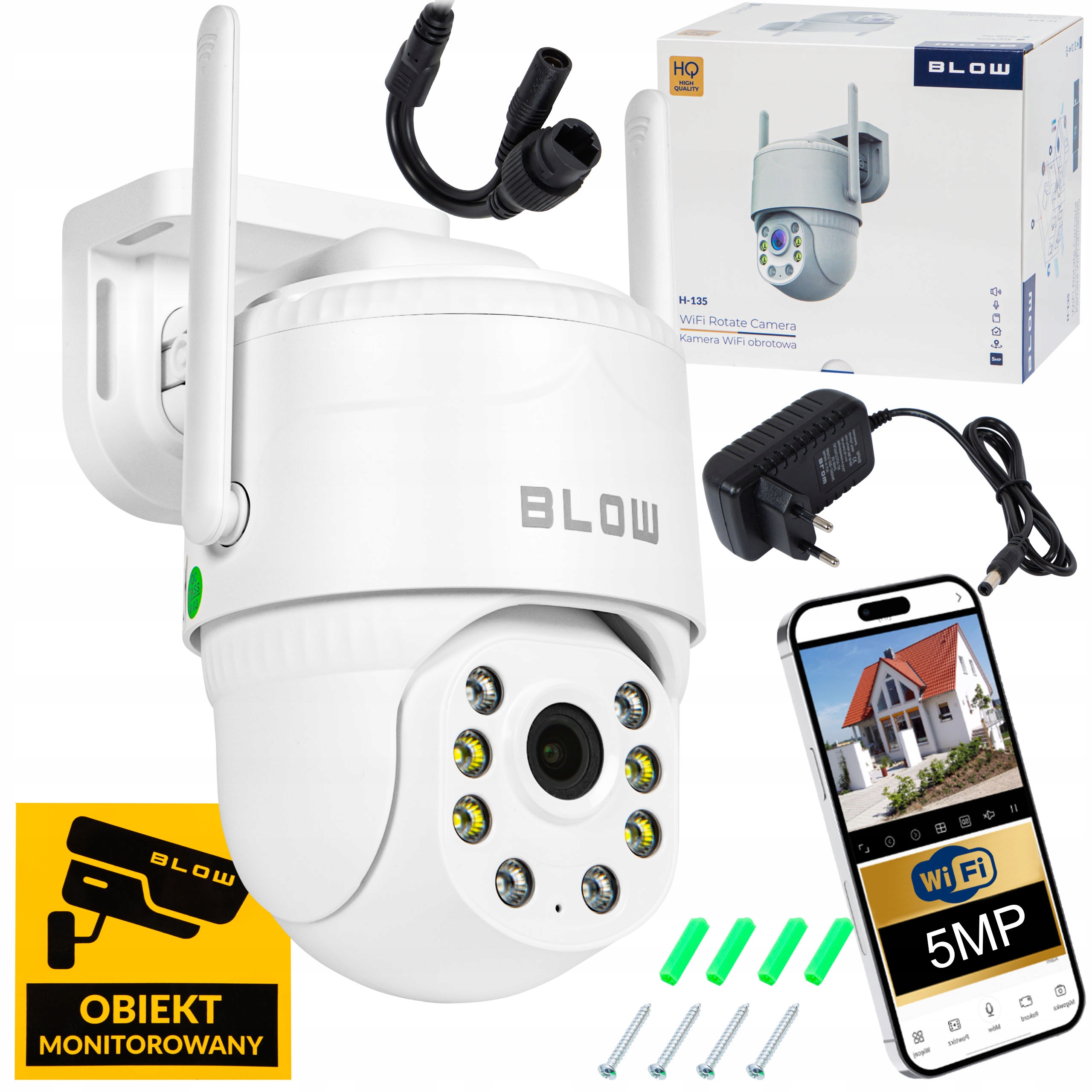 KAMERA IP ZEWNĘTRZNA OBROTOWA 5MP Blow H-135