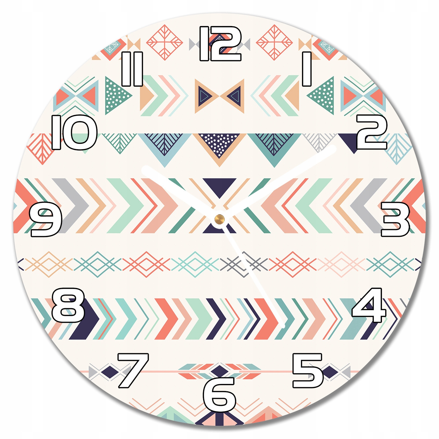 

Cichy zegar na szkle Geometryczne motywy f30 cm