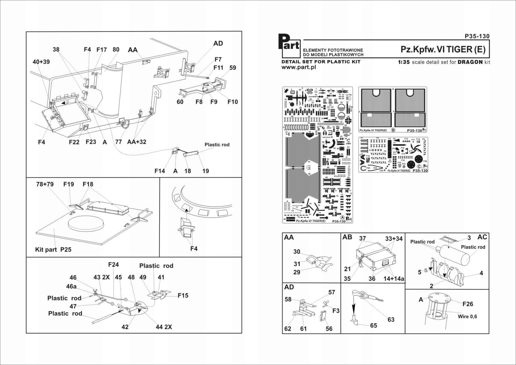 Část P35-137 1/35 Hummel (raný) Sd.Kfz.165 (Dragon)