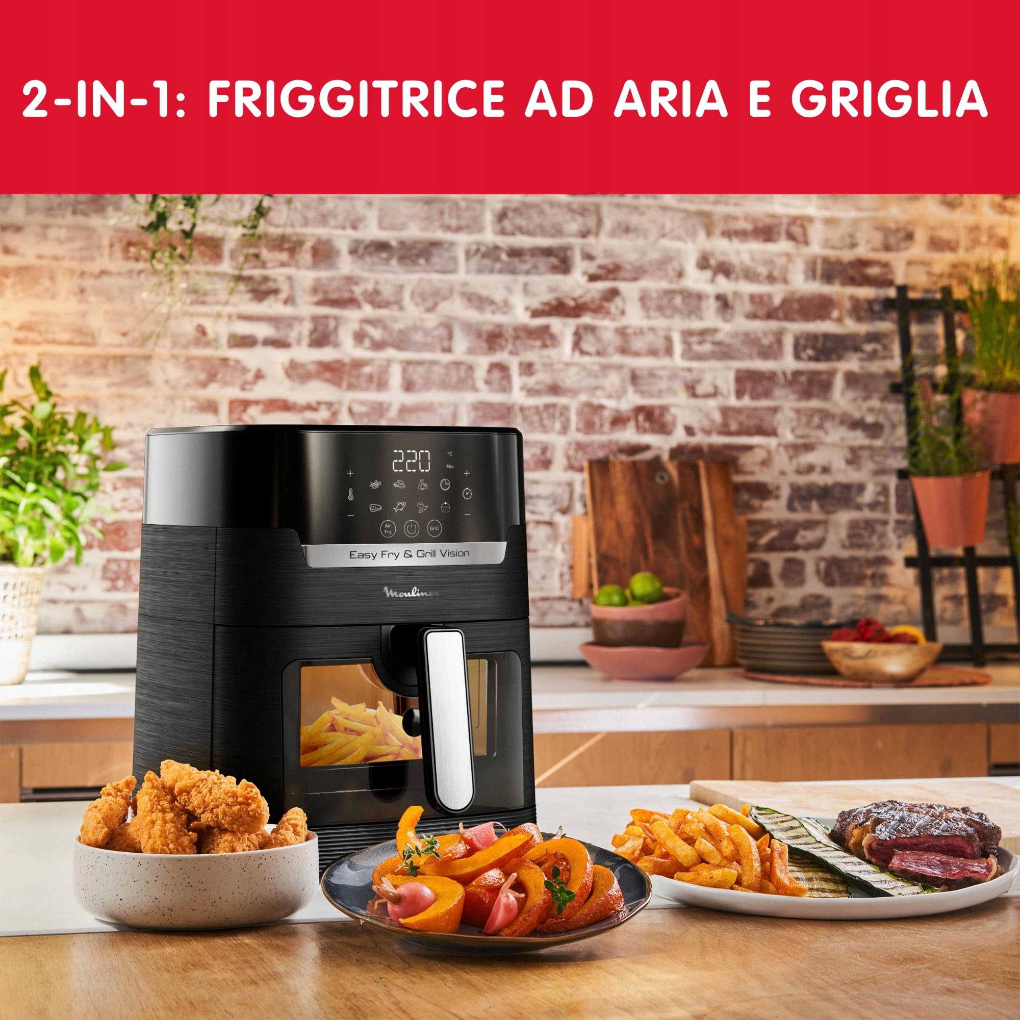 MOULINEX Easy Fry Grill Vision 4,2L Frytkownica Grill Okienko 10 Funkcji — miniatura 2