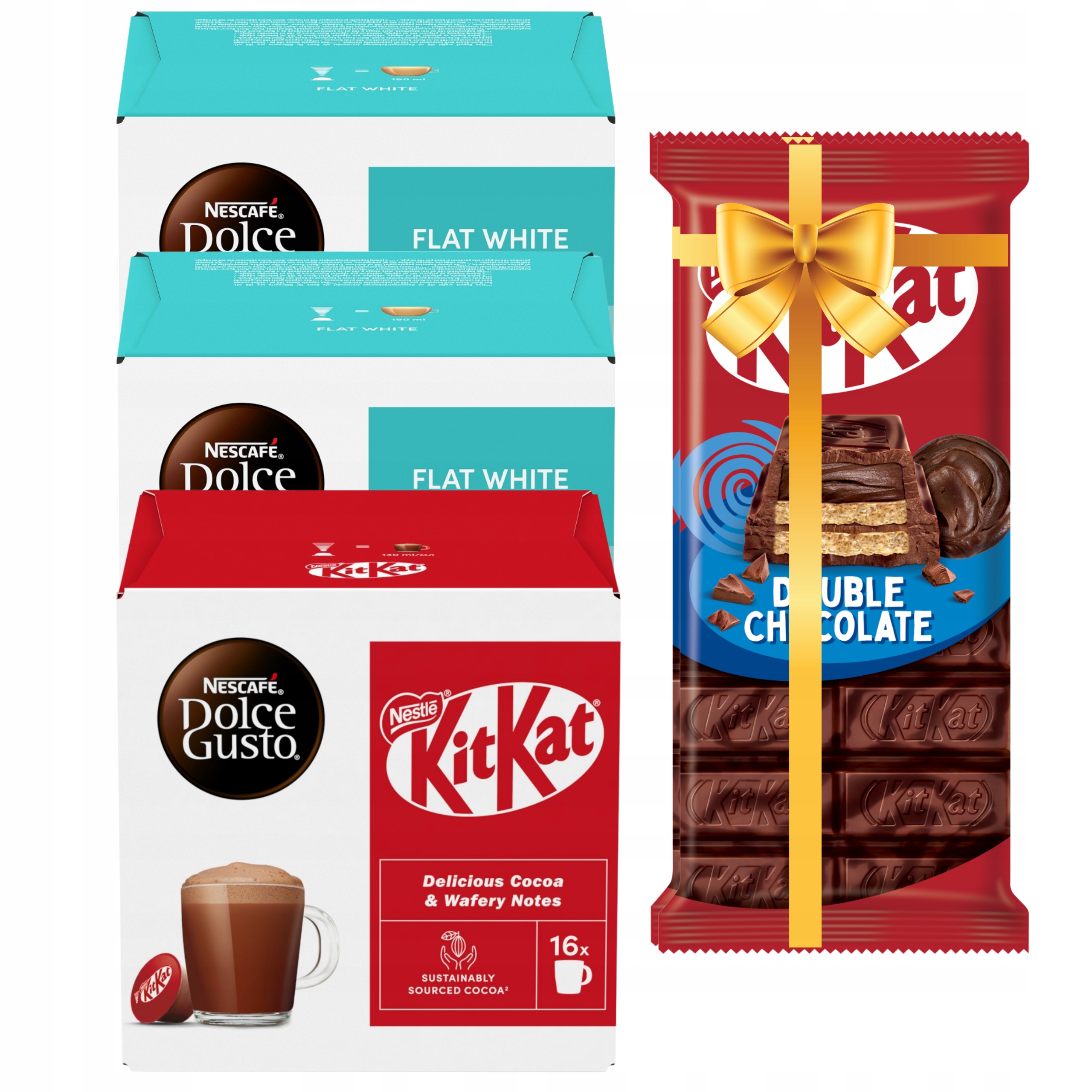 Nescafe Dolce Gusto Kapsułki do Kawy Flat White KitKat+ czekolada