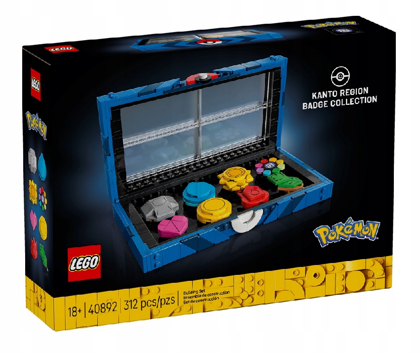 Lego 40892 Pokémon Kolekce Odznaků Z Regionu Kanto, Sběratelská Sada