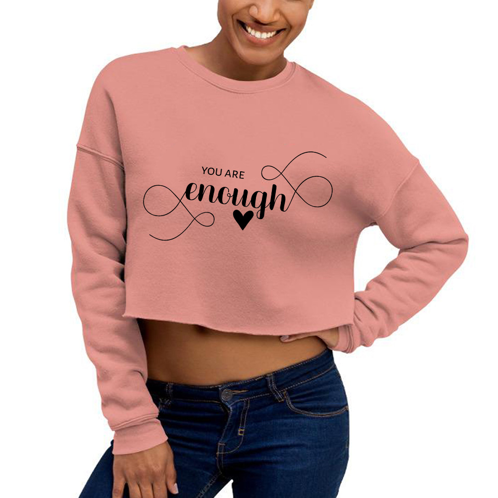 Mikina Cropped Krátká Pohodlná Růžová Enough Módní Letní Vel M MIX Vzorů