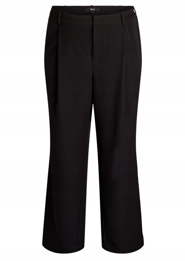 Plus Size Zizzi Elegantní Černé Jednoduché Kalhoty S Vysokým Pasem 251A 54