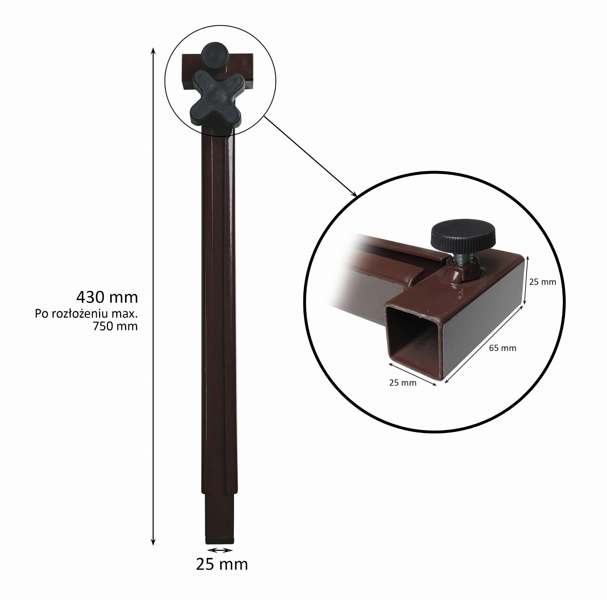 NOGA PODPOROWA STOŁU SKŁADANA REGULOWANA PODPÓRKA Marka Stolmet