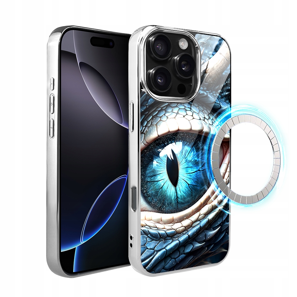 Etui do iPhone 16 Pro Max Ibizu Elite Glass z MagSafe, oko lodowego smoka