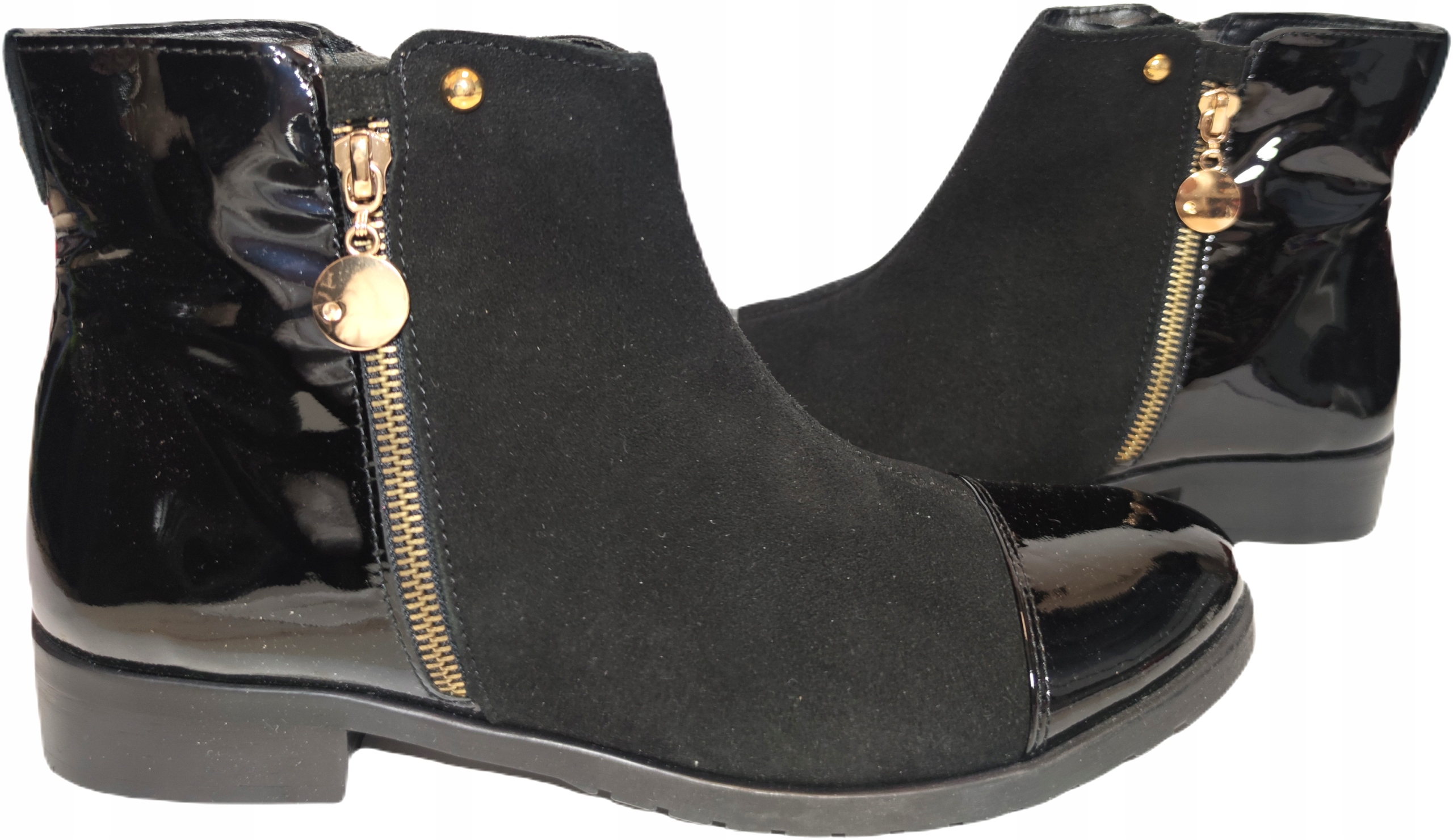 Módní Lak kotníkové boty Ulmani Shoes 21734 Černý r40