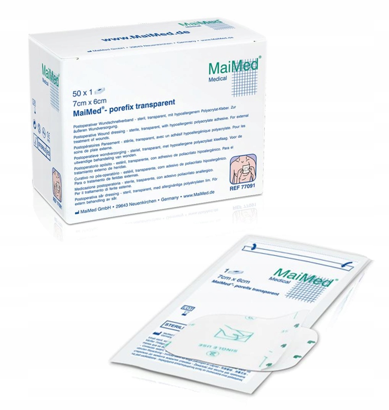 OPATRUNEK NA RANY JAŁOWY HYPOALERGICZNY Z WKŁADEM CHŁONNYM 7X6cm 50szt