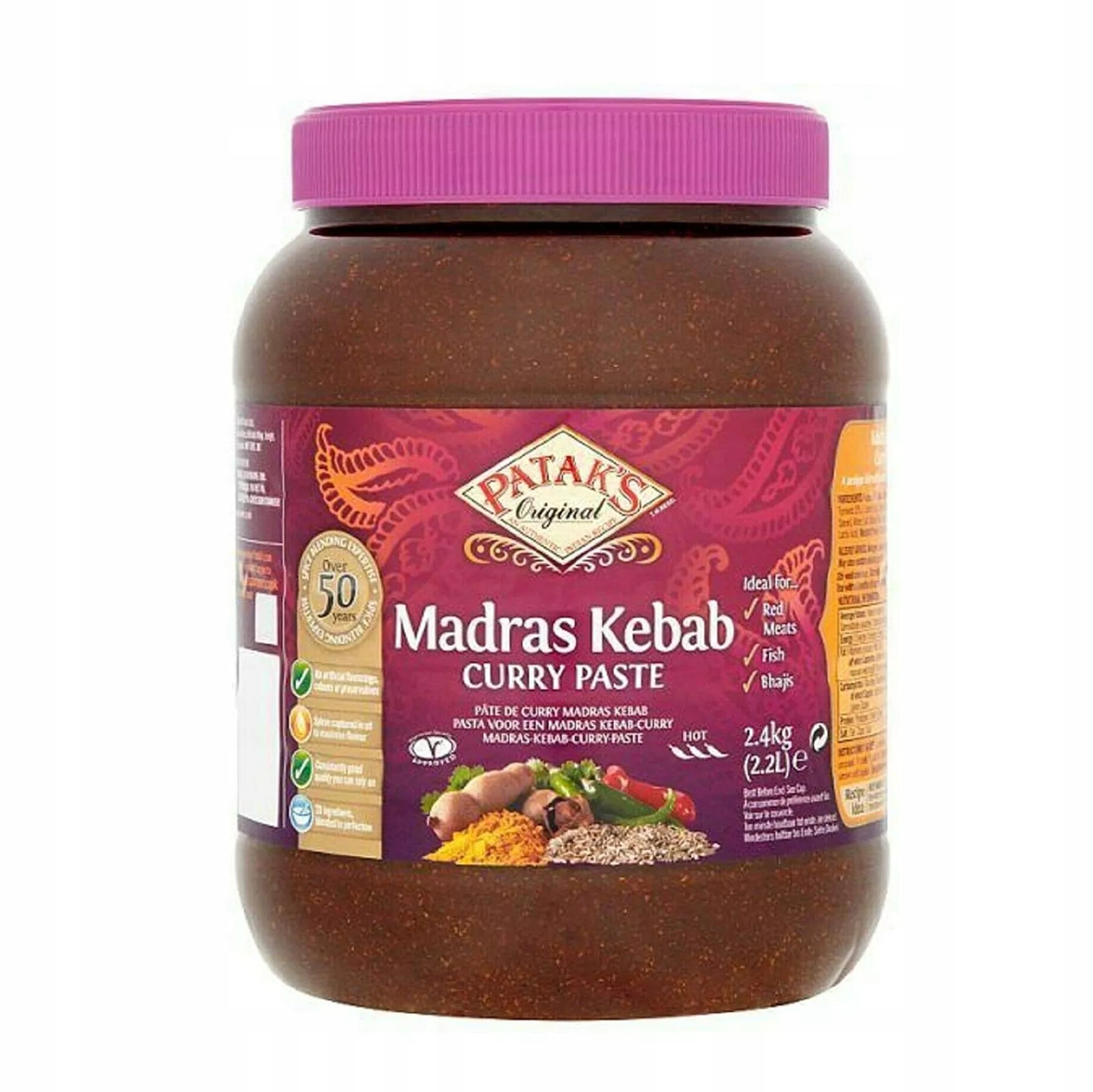 Levně Patak's Madras Kebab Kari Pasta 2.4kg