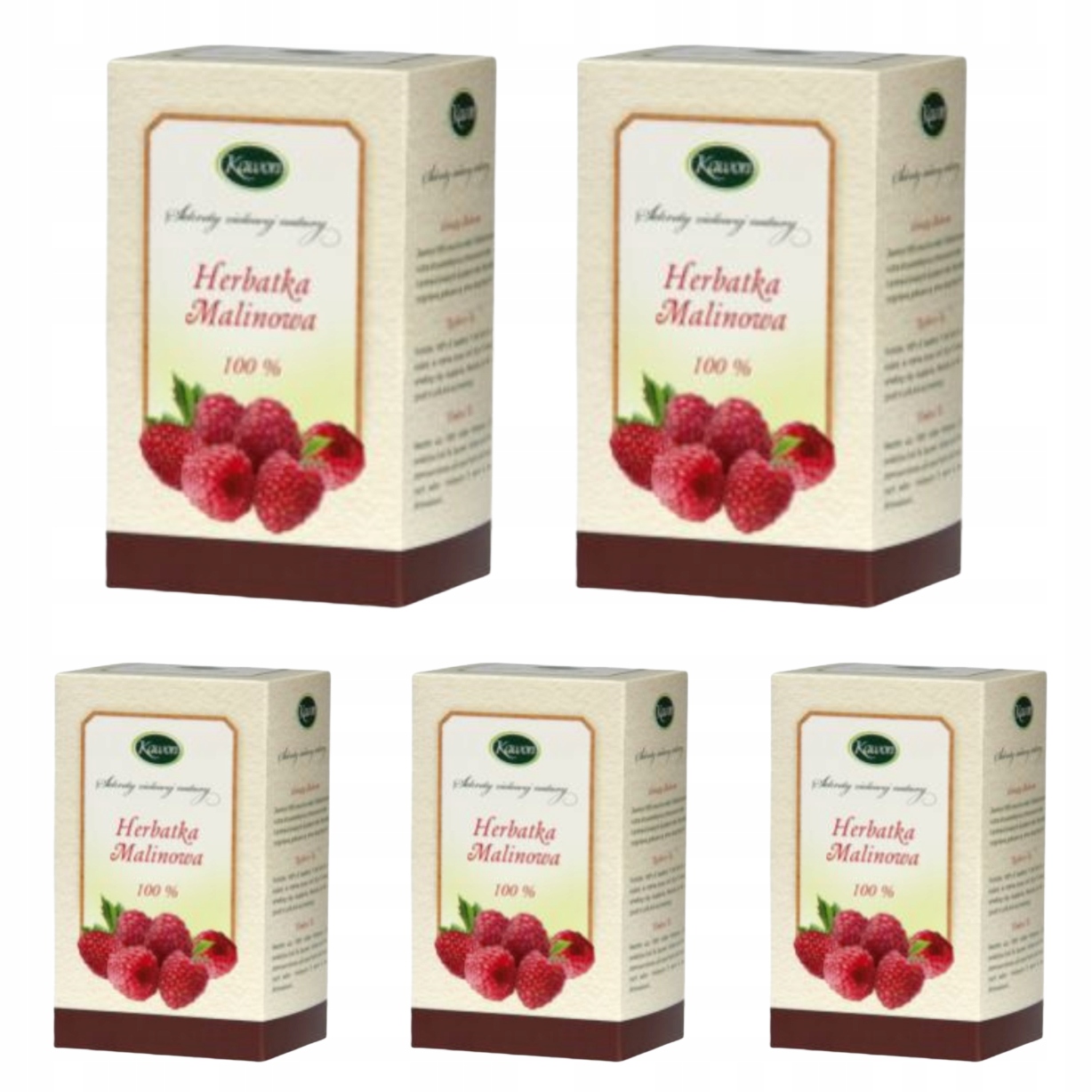 Kawon Herbata Malinowa 100% Owoców Maliny 20 Saszetek X3g x5