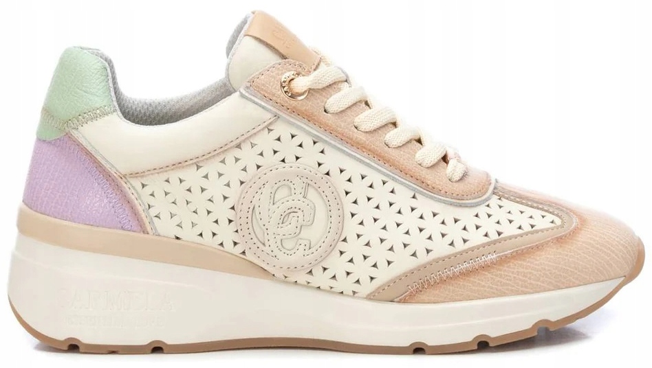 Carmela Dámské Kožené Sportovní Boty Béžové 36