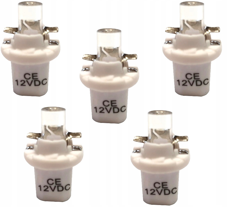

Żarówka Biała Led B8.5D 12V T5 R5 5 Sztuk