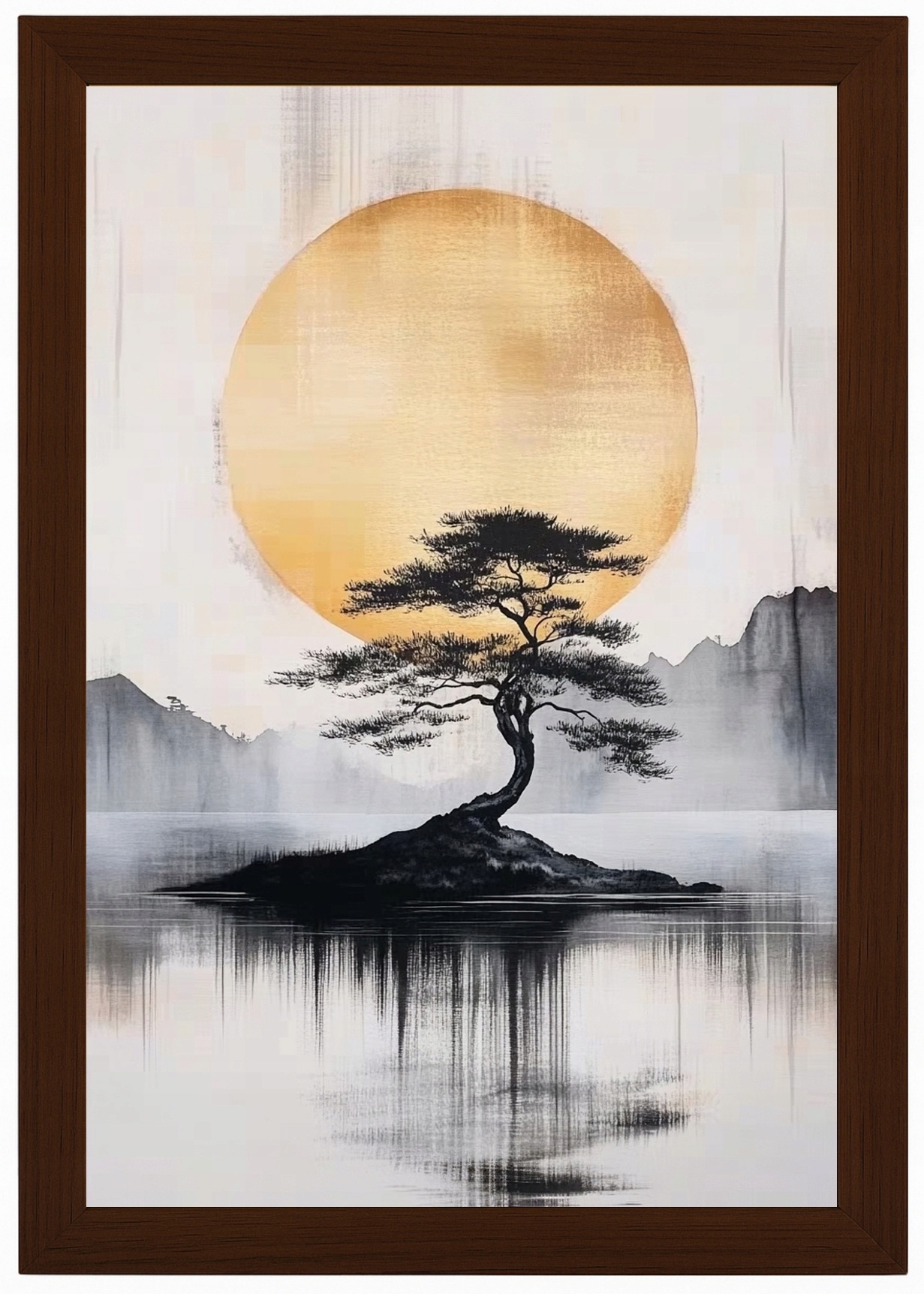 Plakát Na Rámeček Krajina Asie Orient Strom Měsíční Jezero 40x60