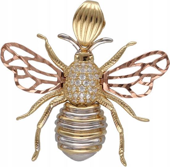 Zlatý přívěsek 585 hmyz tři barvy zlata 3,16 g módní vzor na řetízek