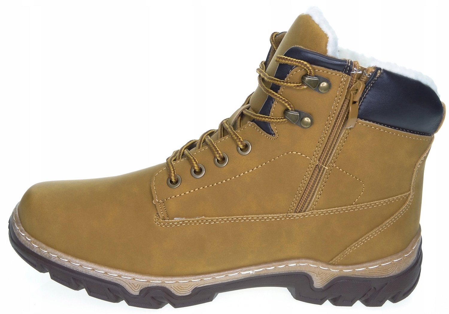 ZIMOWE BUTY TREKKINGOWE MĘSKIE OUTDOOR SOLIDNE OCIEPLANE TRAPERY Marka bez marki