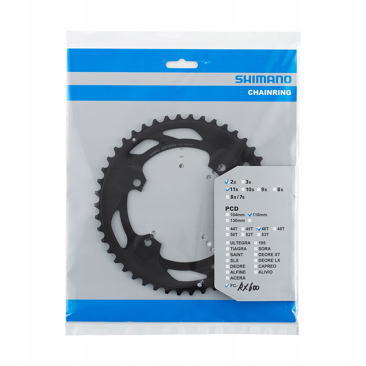 Tarcza Shimano Grx FC-RX600 46T 2x11S Gravel 2X10S Box Oryginał Wrocław