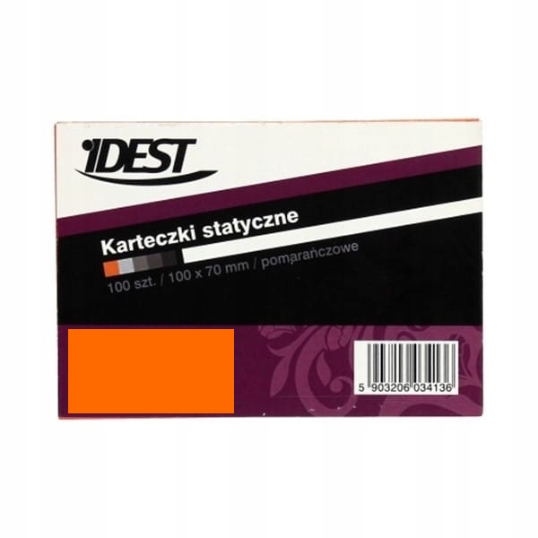 

Karteczki Statyczne 100X70mm Pomarańczowe 100szt.