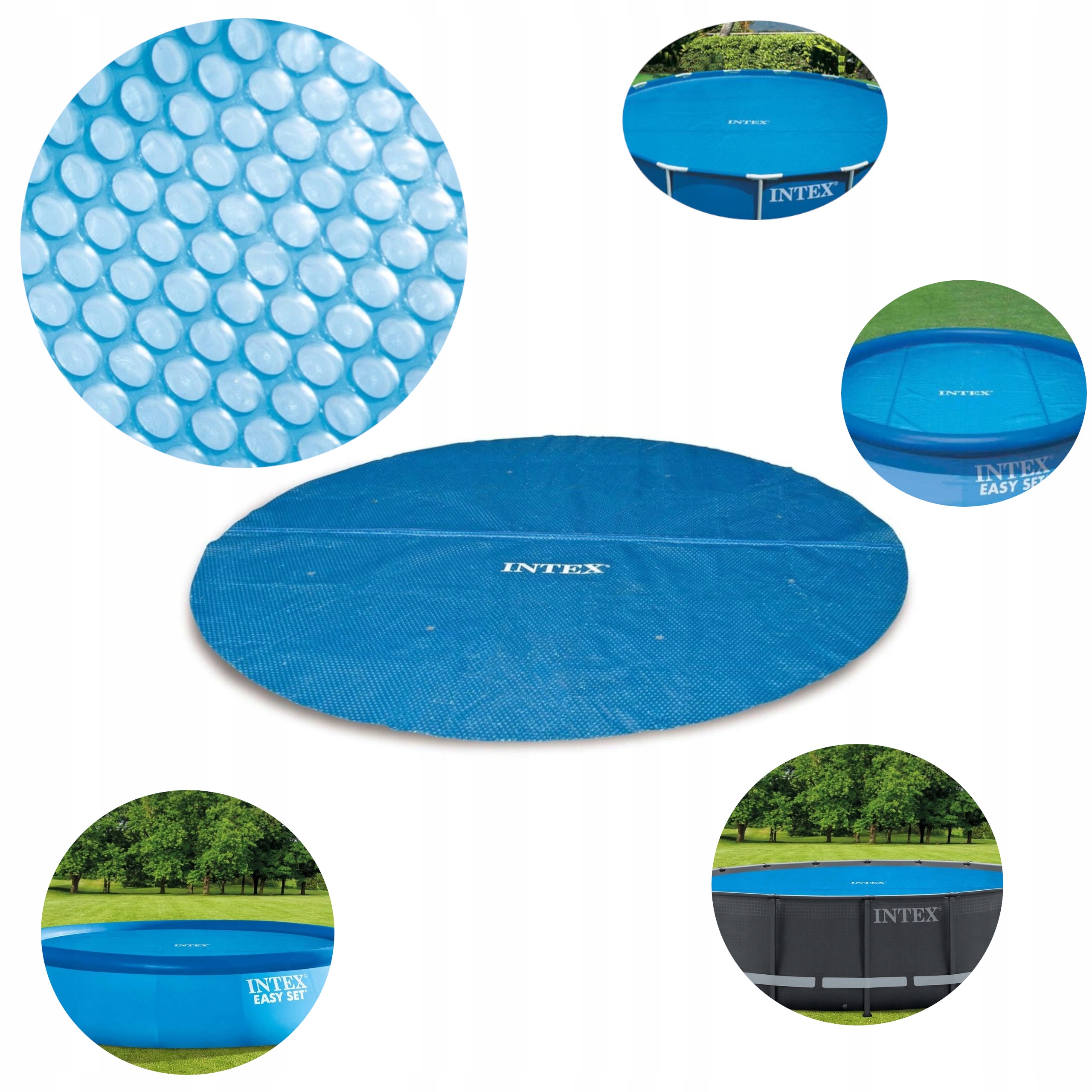 Pokrywa Solarna Do Basenu Basenowa Folia Okrągła Grzewcza Termiczna Duża