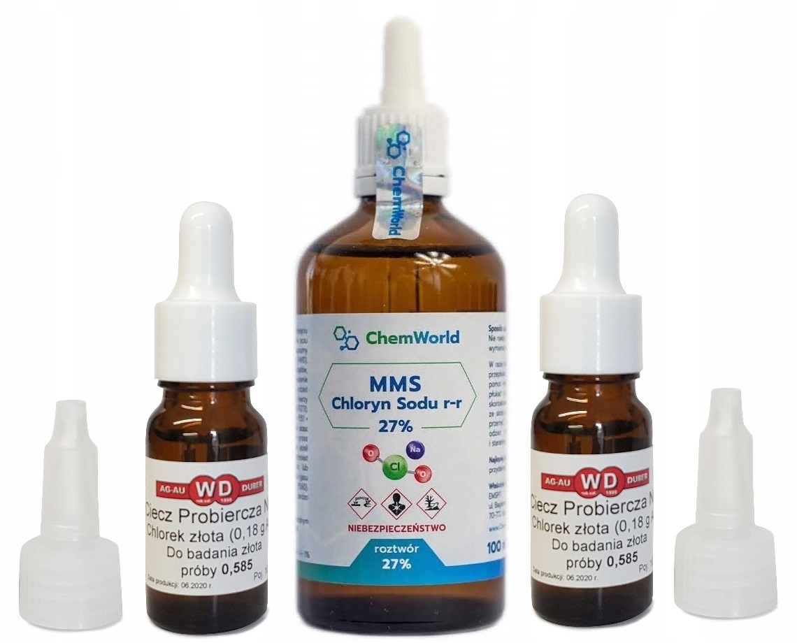

2x Chlorek Złota Au 0,18g + Mms Chloryn Sodu 27%