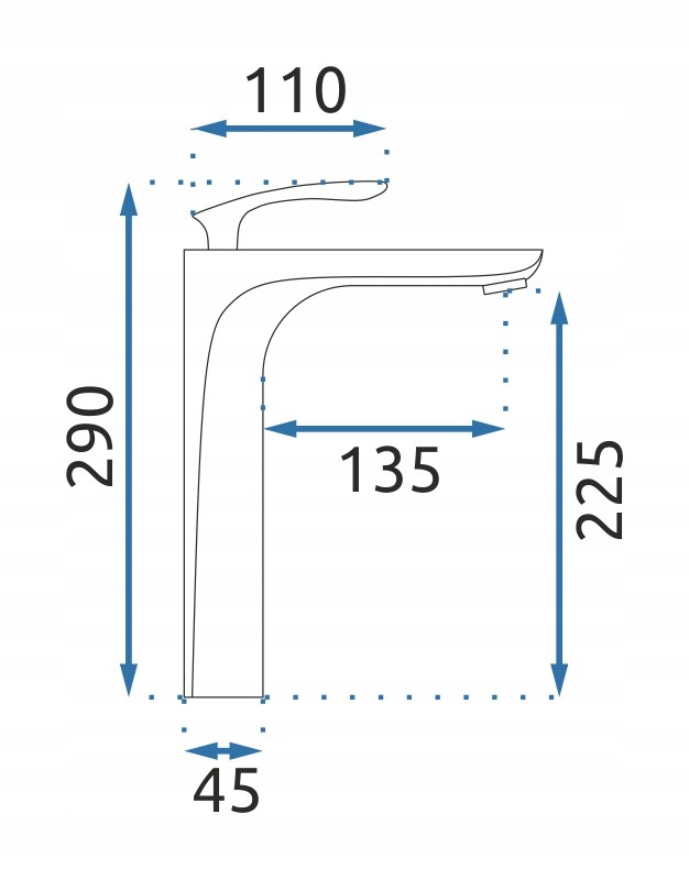 Bateria Umywalkowa Orbit Chrom High Wysoka Rodzaj baterii Bateria umywalkowa