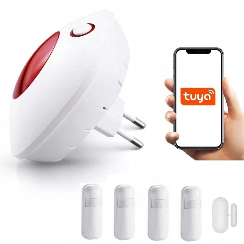 Bezdrôtová Sieťová Siréna Alarm 110DB Tuya Smart WiFi 4xPIR