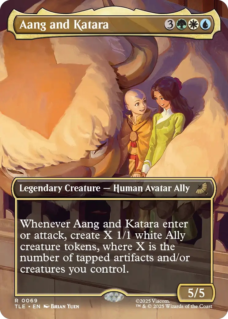 Mtg Aang and Katara *Borderless* Foil (r)