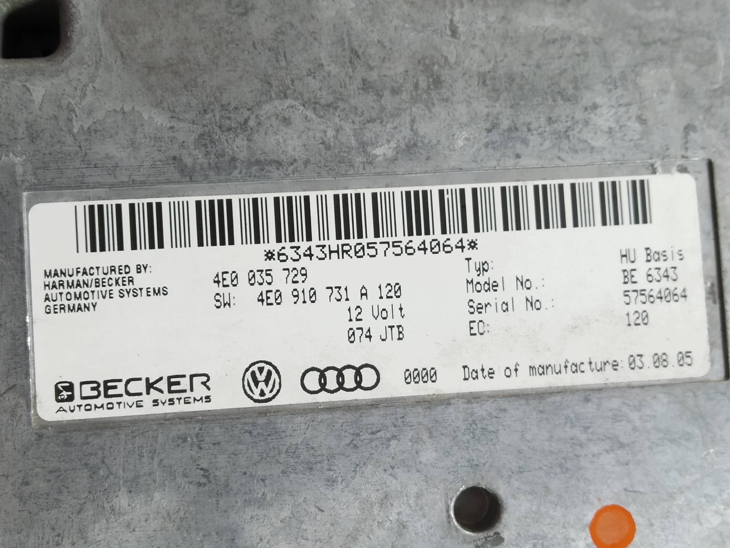 modul MMI navigace 4E0035729 4.2 TDI 326KM Audi A8 II (2002-2010) D3