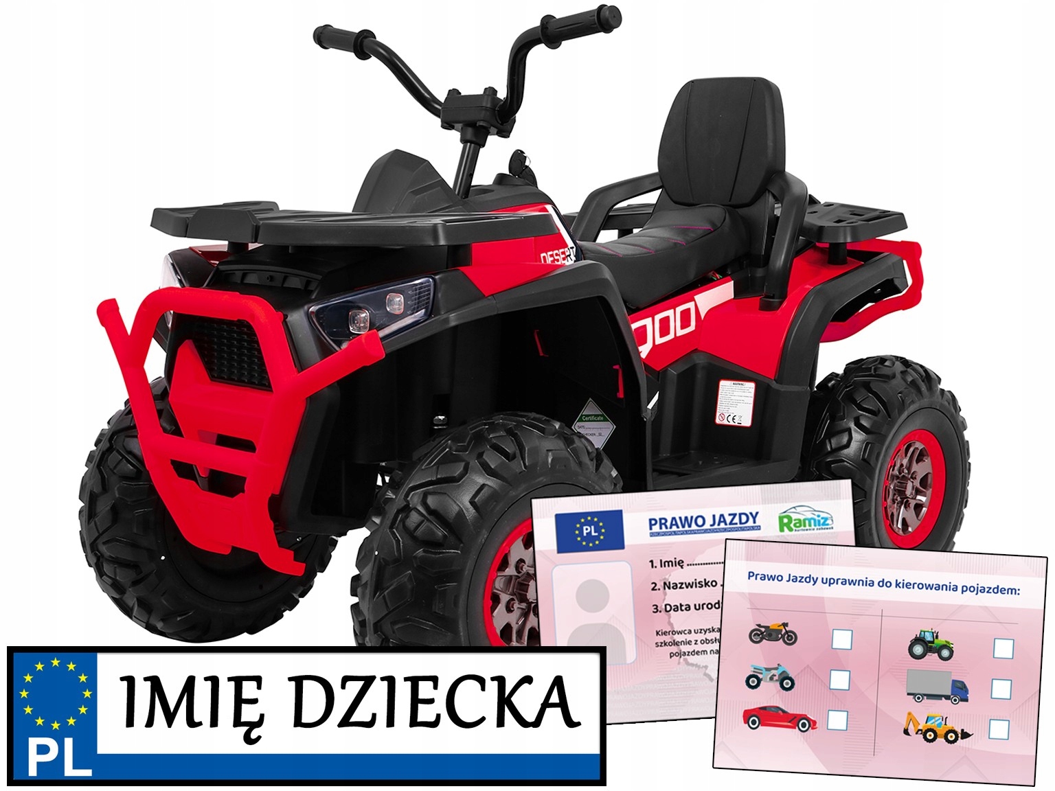 duży Quad Atv Desert na akumulator dla dzieci Jeździk Duże Koła 4x4