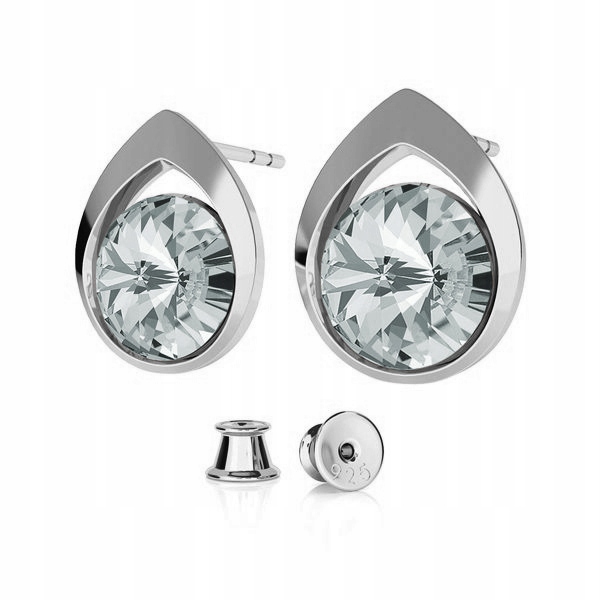 Stříbrné Náušnice 925 s kr. Swarovski Rivoli 8 mm