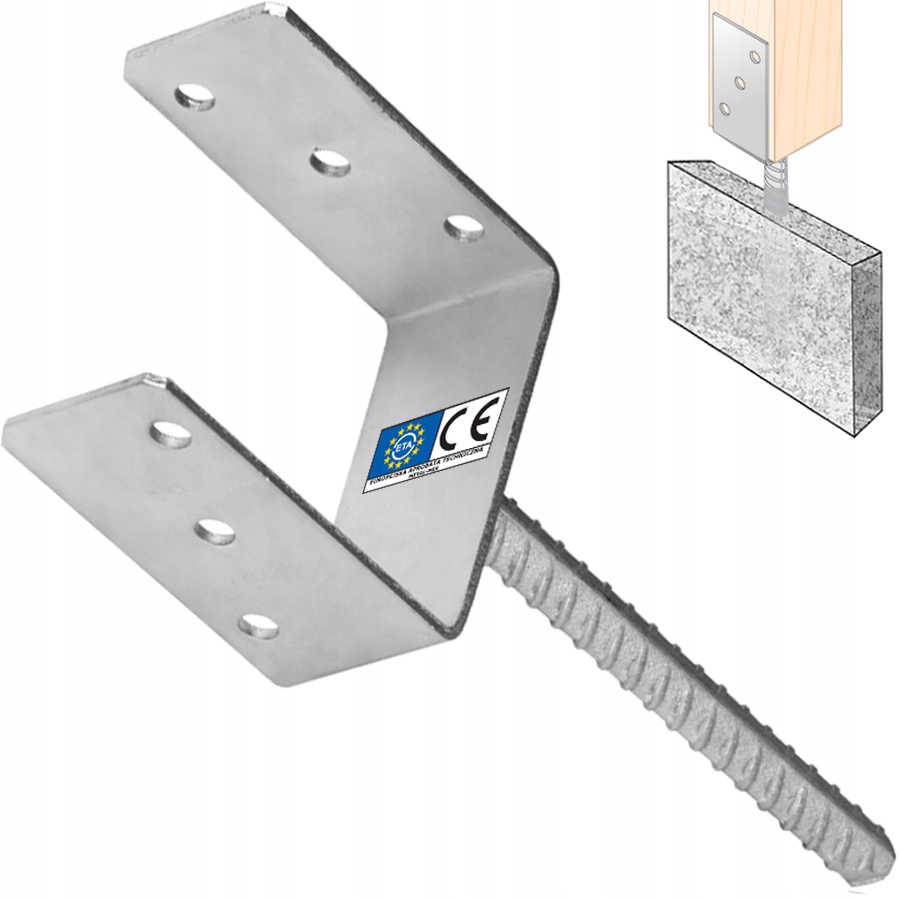

PS120U Podstawa Słupa Do Wmurowania Kotwa 120mm