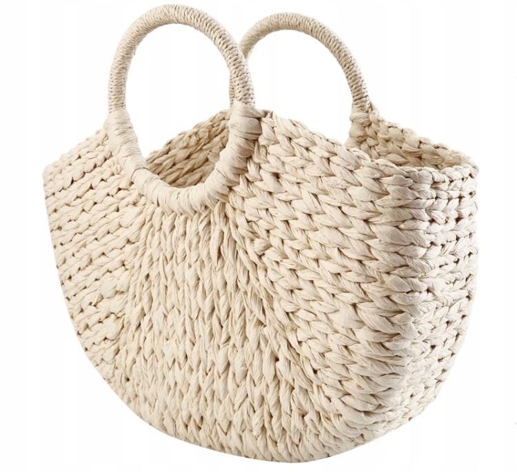 KOSZYK SŁOMKOWY TOREBKA PLECIONA PLAŻOWA KOSZYCZEK Marka bez marki