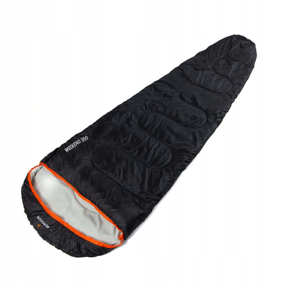 Spací pytel mumie Bergson Weekend 300 až -4st 230 x 80 cm černý levý a pravý