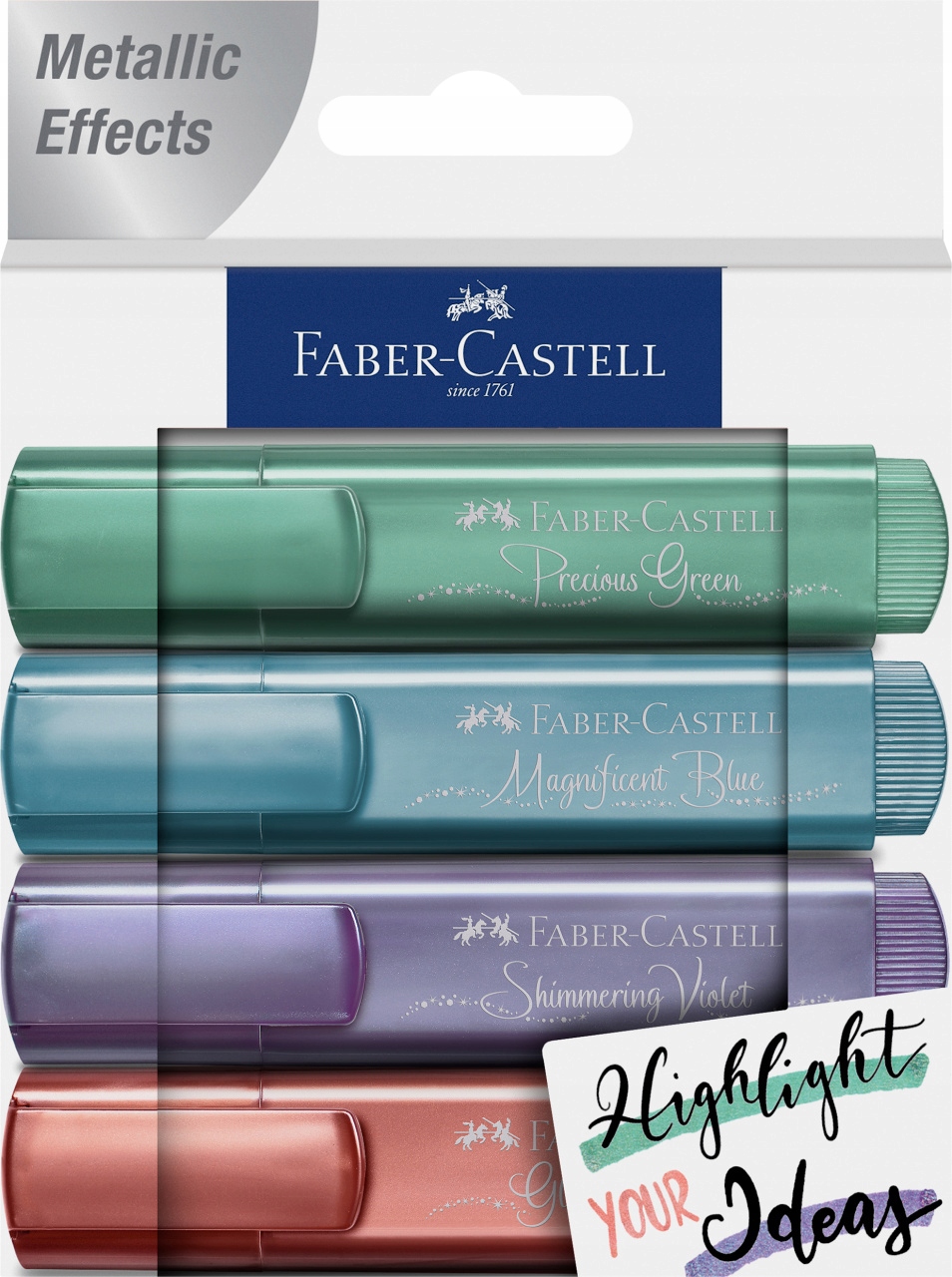 

Zakreślacze Faber Castell metaliczne Creative 4kol