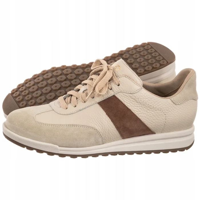 Kožené boty Dámské Polobotky Tenisky Ryłko Krémové D1RZ2_U Šedé