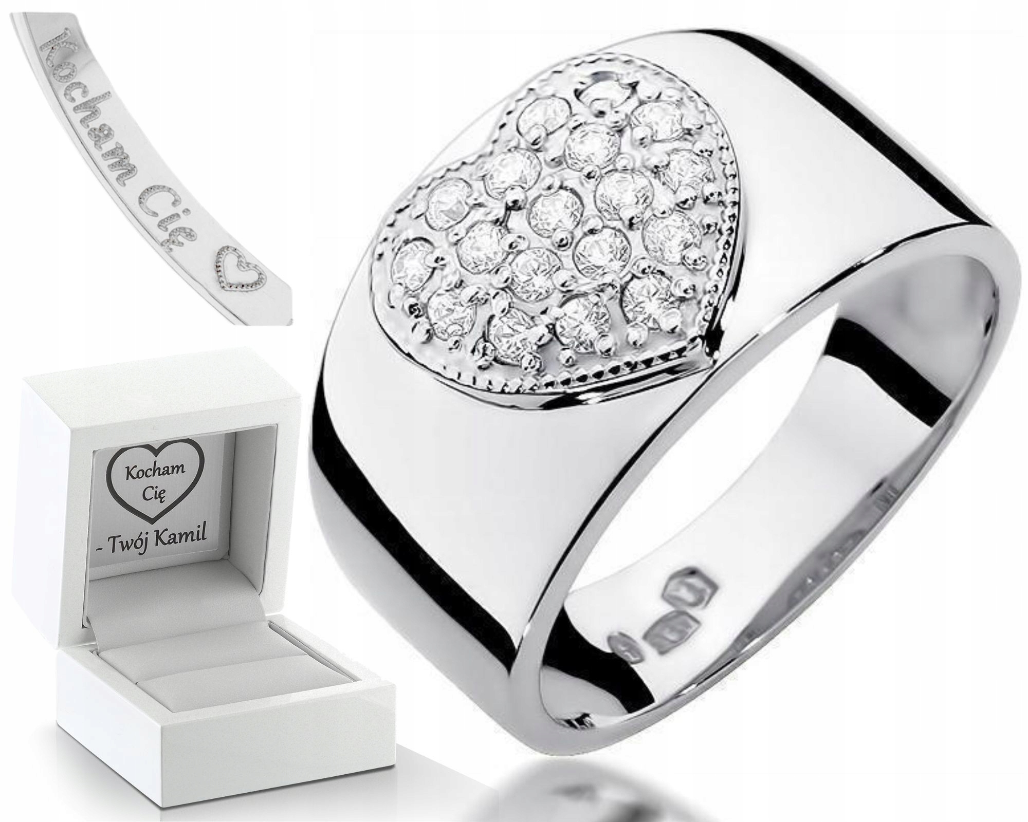 Prstýnek S Briliantem Srdce 0,26 Ct Bílé Zlato