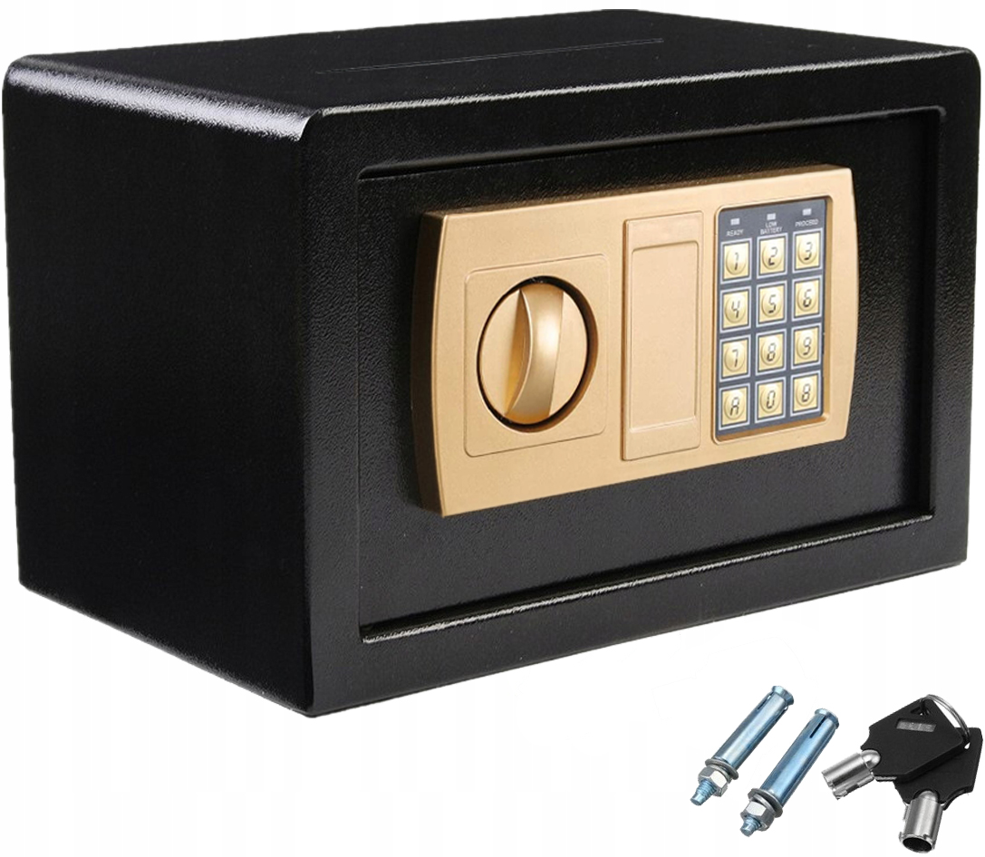 

Duży Sejf Kasetka Elektroniczny Szyfr 5kg Czarny 3