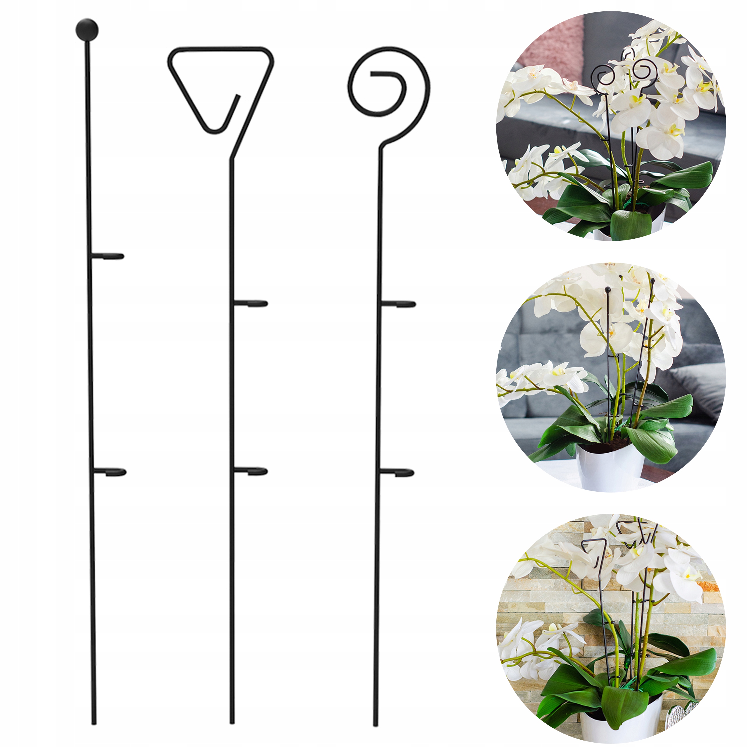 

3x Metalowe podpórki do storczyków wys. 50cm