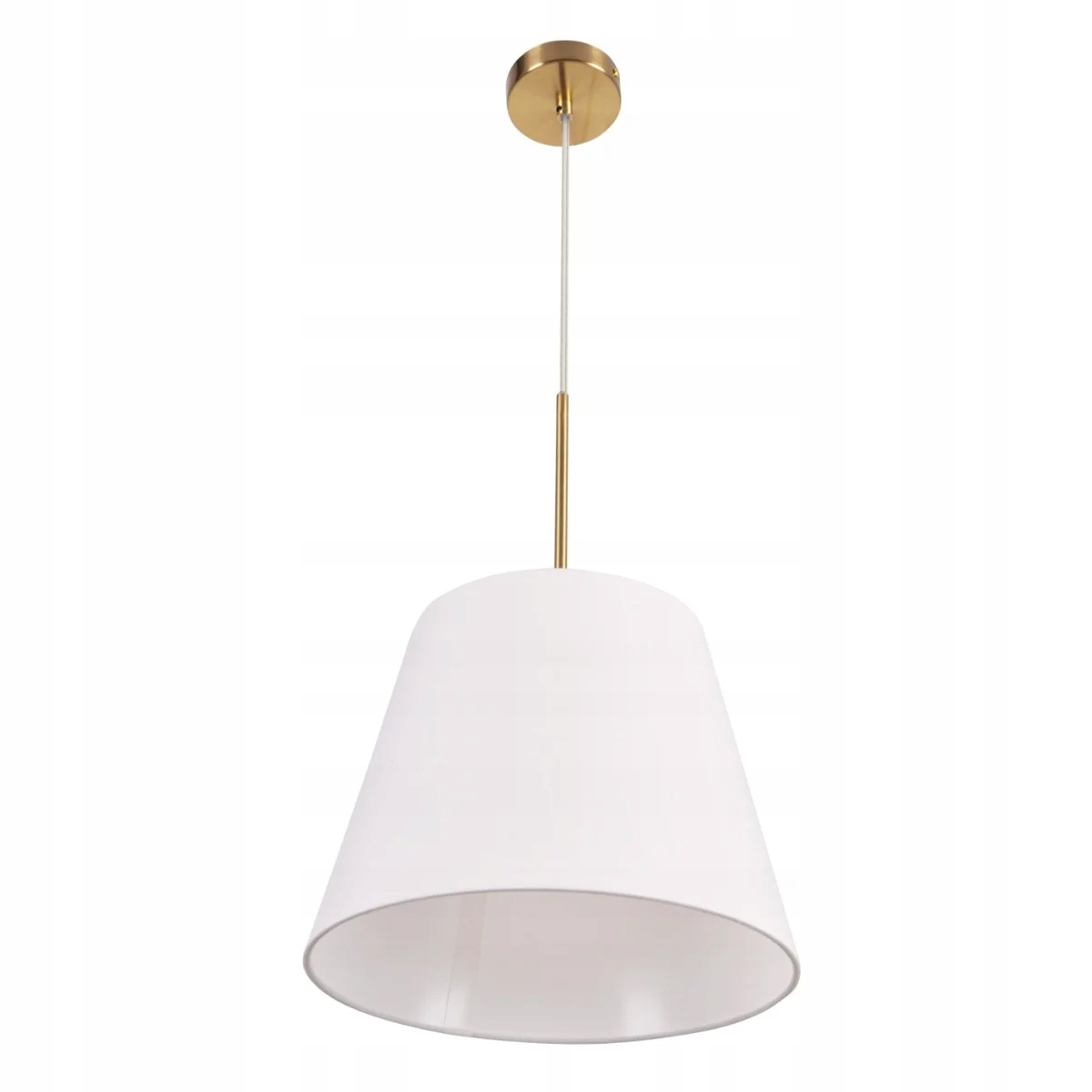 Závěsná lampa Polux, bílá, zlatá, kuželová, kulatá, 30 cm nad stůl