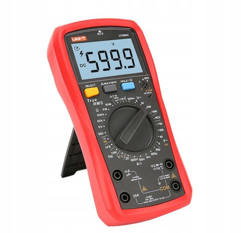 MIERNIK PRĄDU UNIWERSALNY UT890C MULTIMETR TrueRMS 20A KROKODYLKI Model UT890C