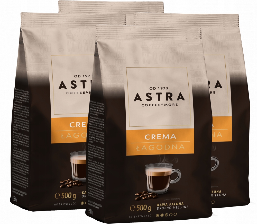 Kawa mielona Astra Łagodna Crema 500g x4