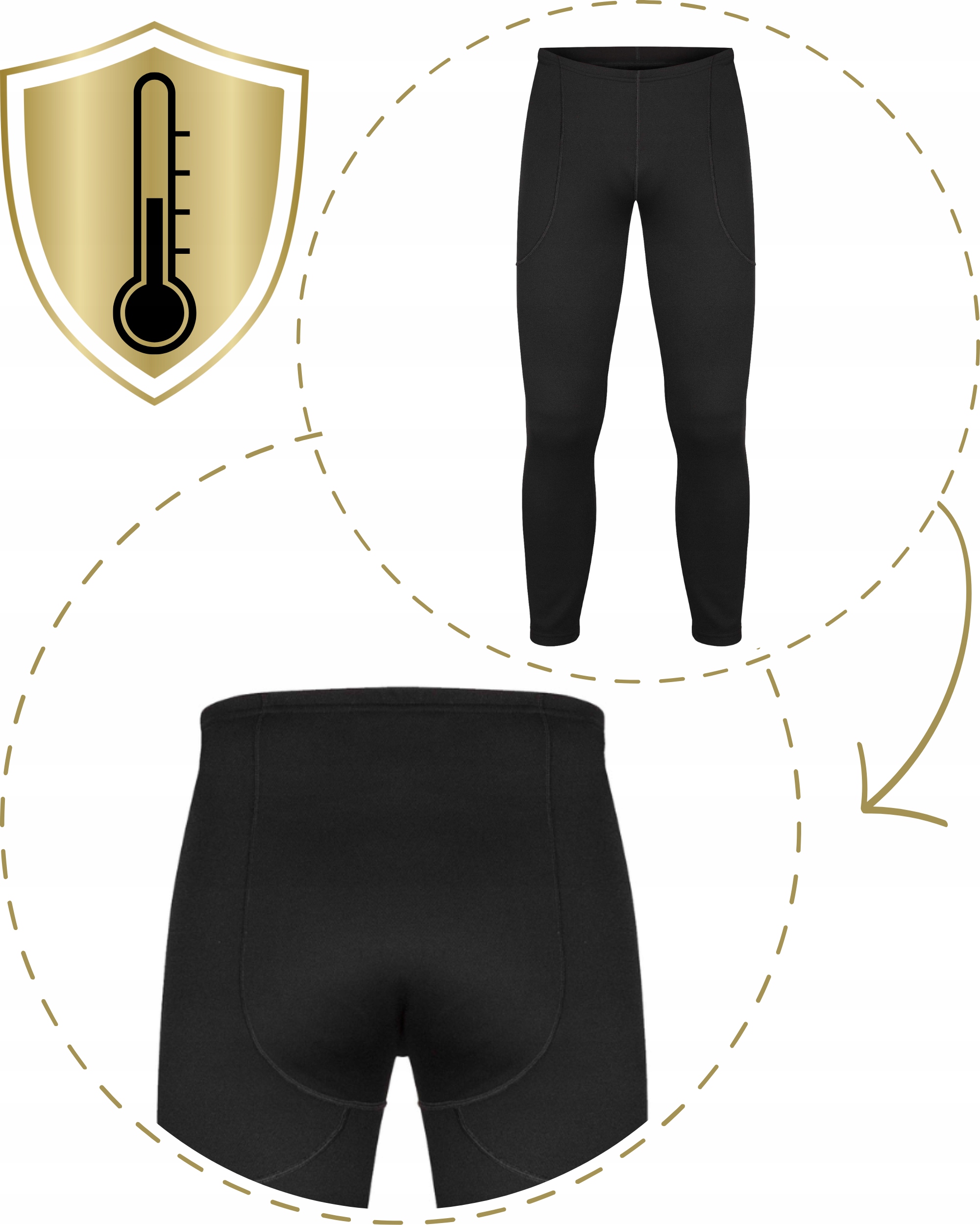 ODZIEŻ TERMOAKTYWNA DLA DZIECI 140 SPODNIE OCIEPLANE Z MESZKIEM DOPASOWANE Materiał dominujący Poliester