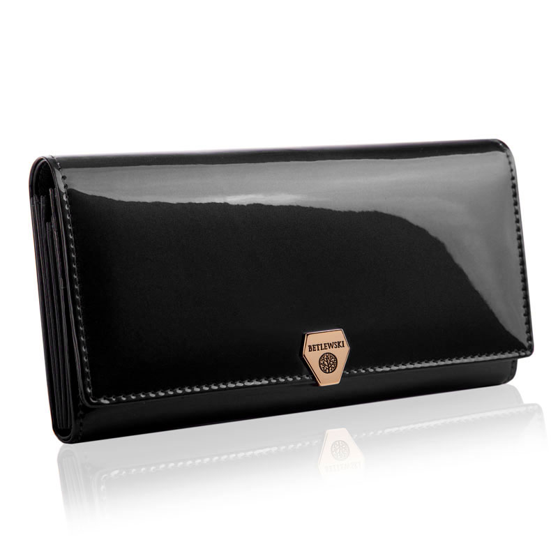 Betlewski dámská kožená peněženka s ochranou Rfid, lakovaná, lesklá