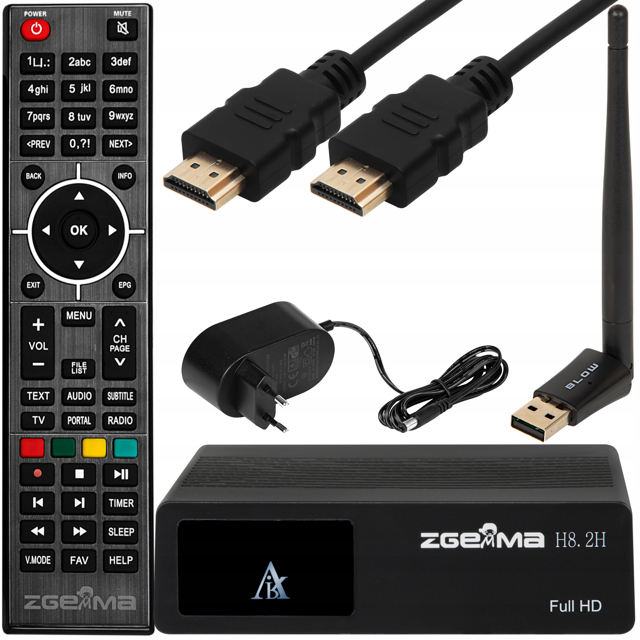 DEKODER TUNER DVB-T2 H8.2H SAT ENIGMA2 WIFI ZESTAW