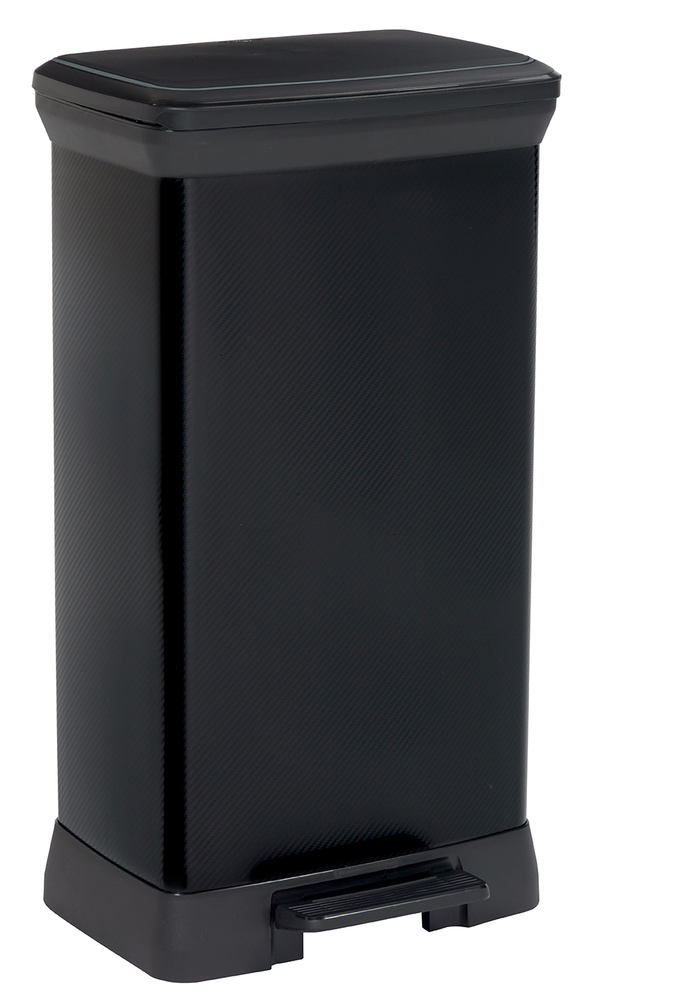 CURVER Deco Bin Mlleimer mit Pedal und Deckel, 50L, schwarz metallic