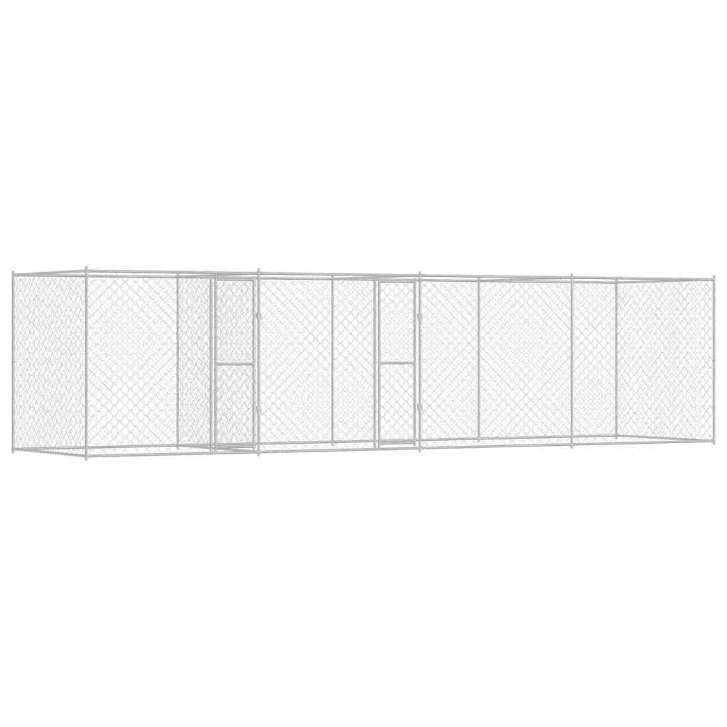 Klec pro psa Stříbrná 800 x 200 x 200 cm Pozinkovaná ocel