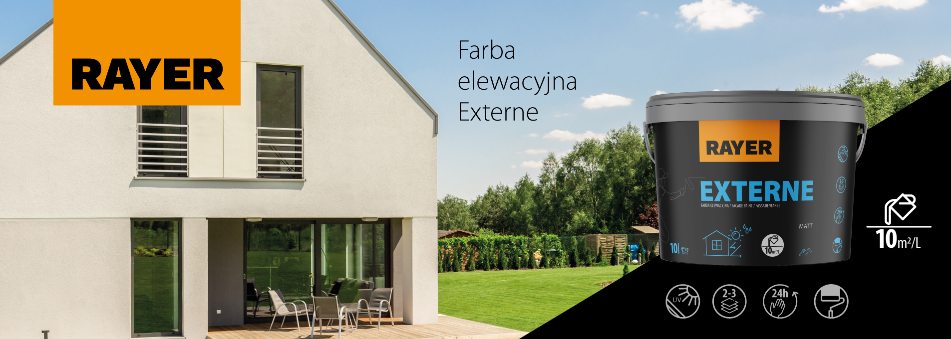 Farba Elewacyjna Fasadowa RAYER 10l ciemny brąz EAN (GTIN) 5906725270054