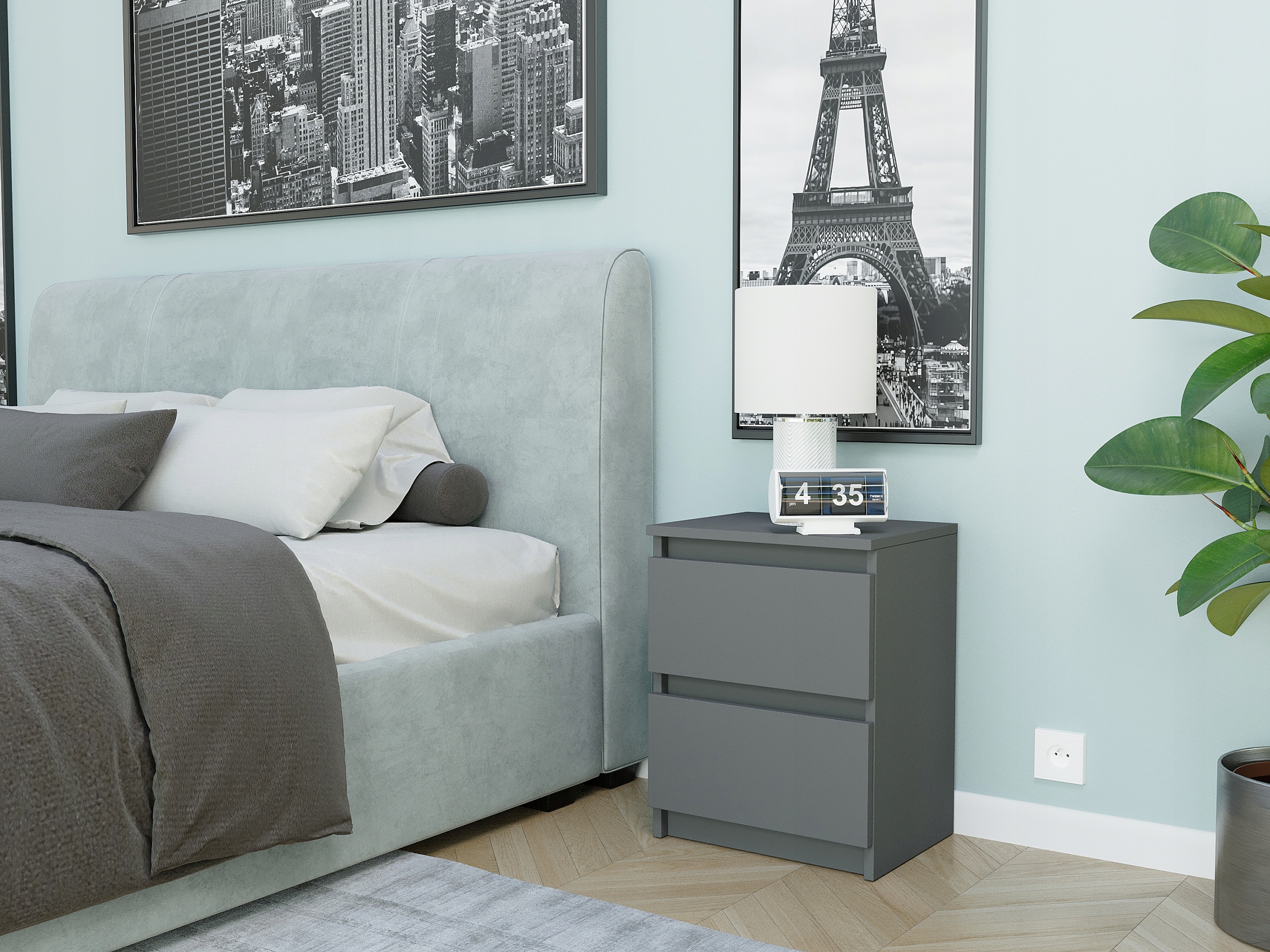 Szafka nocna komoda stolik 40cm R-2 ANTRACYT